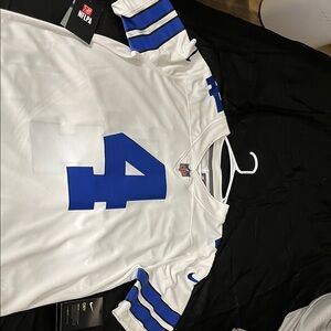 Nike White and Blue Football Jersey